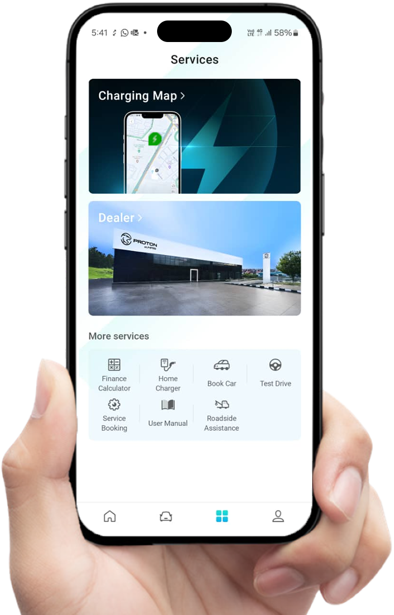 Hand holding e.MAS App